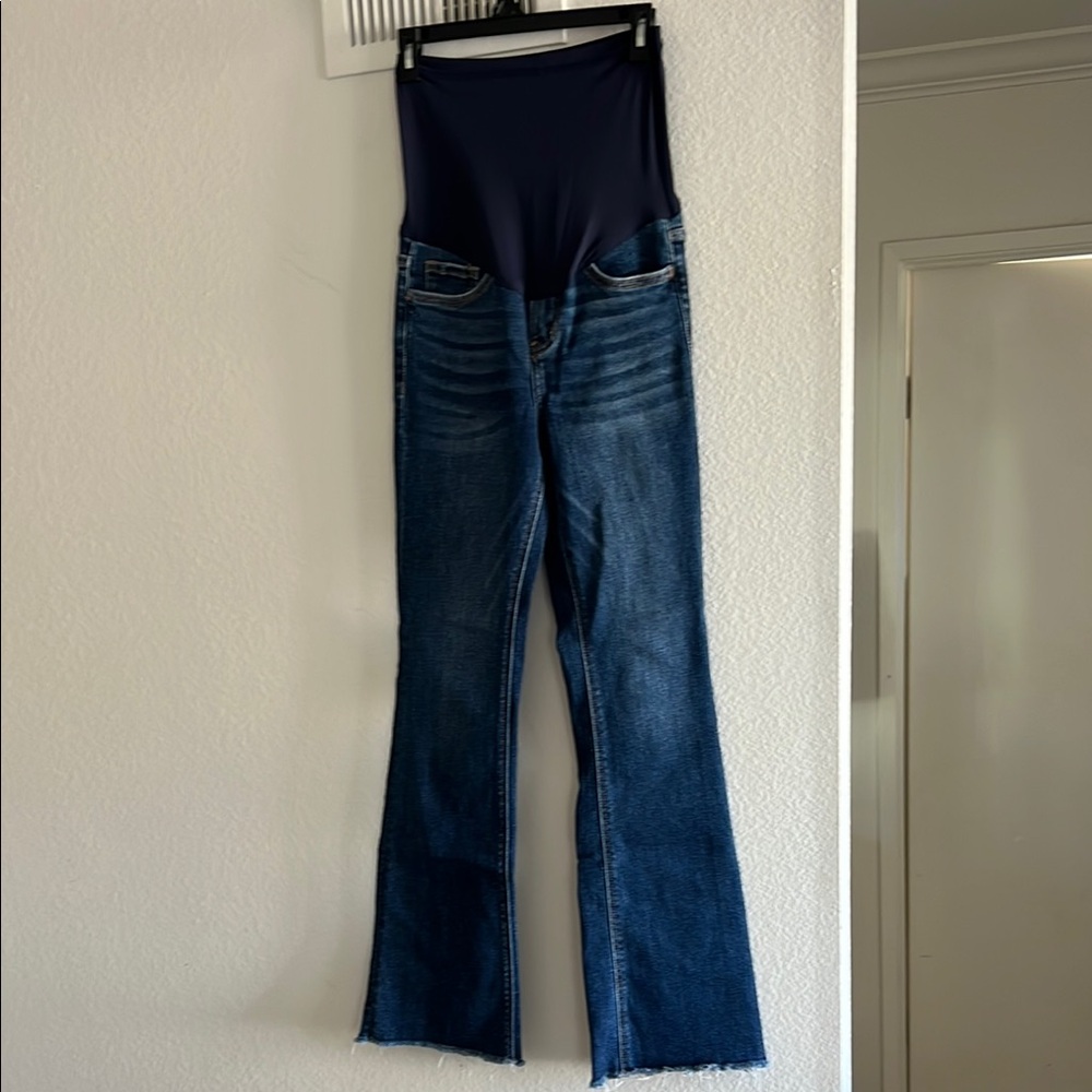 Pinkblush raw hem boot cut maternity Women's Blue Jeans, size 25